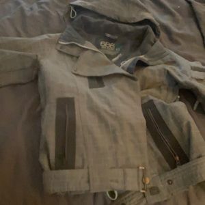 Snowboard jacket Size M. Grey green plaid . Worn once